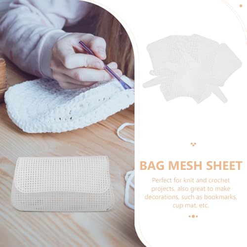 Image of DIYEAH Plastic Mesh Canvas Sheets for Crochet Bag 4pcs White 2mm Grid Plastic Canvas for Cross Stitch 13.97 X 12.99 Inch