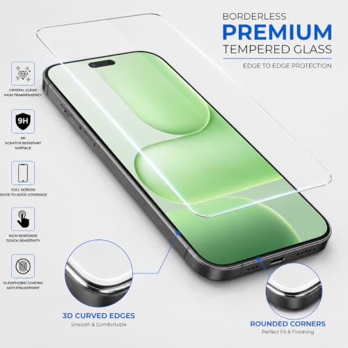 Image of ArmourPro 3D Borderless Tempered Glass for Honor 600 Lite, HD Clear Curved Edge to Edge Screen Protector, 9H Hardness, Oleophobic Coating, Case Friendly | Pack of 1