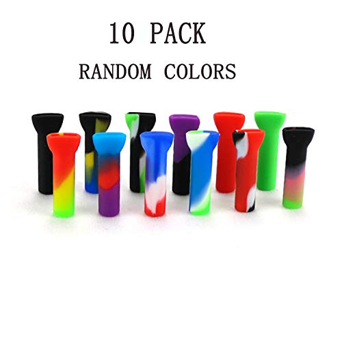 Reusable Silicone Cigarette Holder, Small Multi-Colors Flat Mouth Rolling Filter Adapter Tips For Pre Rolled Cones, 1.29 * 0.31 Inch, 10 Pack #TOP1