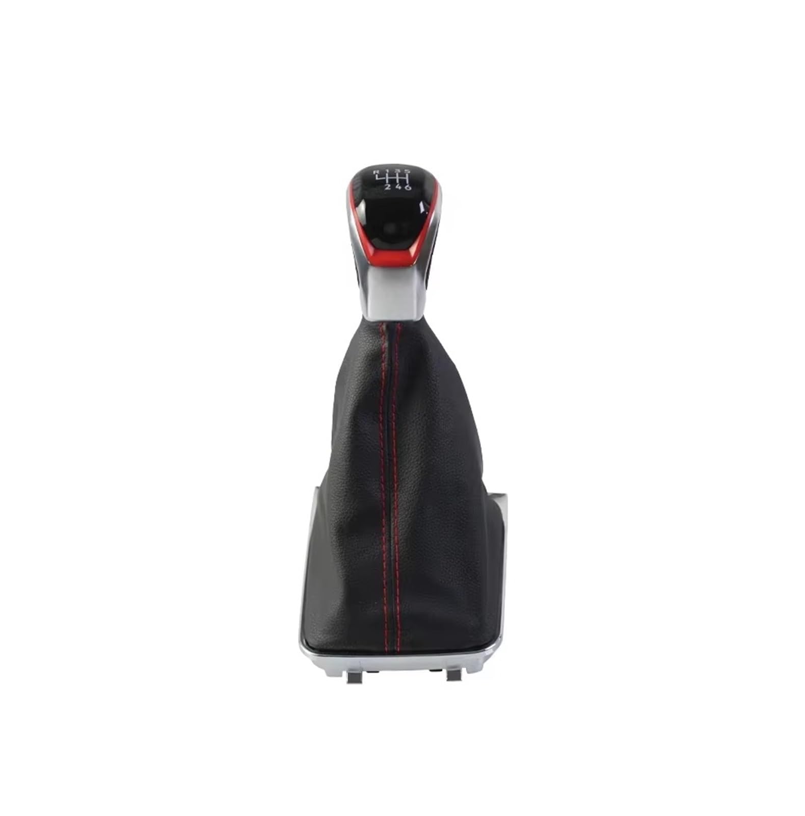 Ouvecr Red 6 Speed Car Shift Gear Knob Handle For Vw For Golf 8 Mk8 Manual Change Shifter Handball 5/6 Speed Leather Gear Shift Knob Gear Shift Cover(Red 6 Speed)