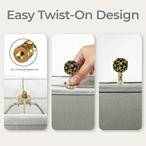 Royal Designs, Inc. Decorative Glamorous Daisies Finial For Lamp Shade, F-5099-Blk-1, Black #TOP6