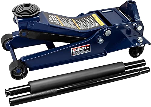 WOLF Hydraulic Low Profile Service/Floor Jack with Dual Piston Quick Lift Pump, 4 Ton (8,000 lb) Capacity, Blue (WFT84007U)