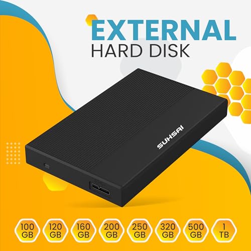 SUHSAI external hard drive 500GB Backup Data Storage HDD - 2.5" Memory Expansion Portable Hard Drive USB 3.0 Ultra Slim hard drive Compatible with Mac, Desktop, PC, PS4, PS5 (Black) - Image 3