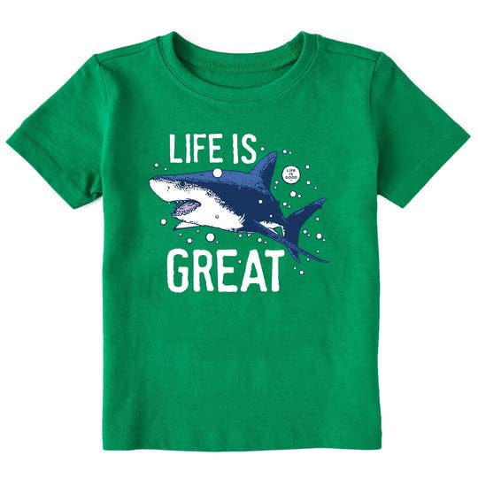 Life is GoodToddler Life is Great Shark Crusher Tee, Kelly Green, 4T