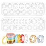 2 Pieces Silicone Ring Molds for Resin, 14 Sizes Round and Rhombic Faces Making Rings Resin Ring Mold for Making Rings, Earrings, Pendants, Crafts Christmas Gifts DIY Craft Making