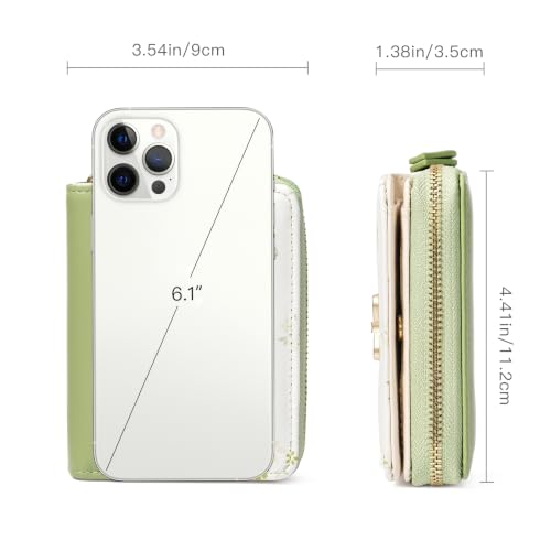 Image of GAEKEAO Small Wallet for Women RFID Blocking Vegan Leather Floral Ladies Purse Bifold Compact Card Holder with Zipper Pocket