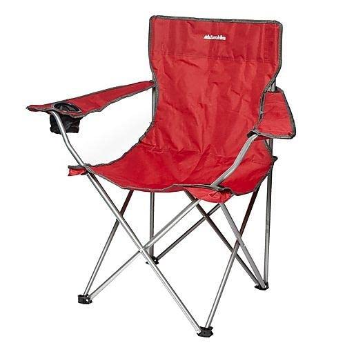 Eurohike Peak Folding Chair with Drinks Holder & Arm Rests for Adults & Kids, Lightweight, Portable, Compact, Ideal for Camping, Festivals, Picnics, Beach & Outdoor Events (Red)