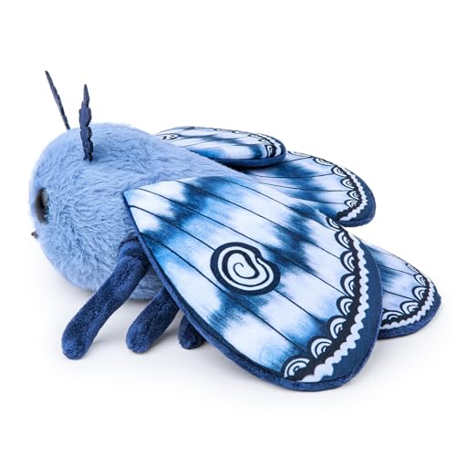 lilizzhoumax Cute silk moth Plush Toy 10.62inch Soft Realistic silk moth Stuffed Animal for Kids Insect lovers Boys and Girls Gifts Home Decoration blue white - Image 4