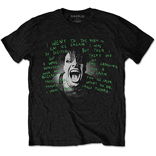 Yungblud T-Shirt avec Logo Lyric Photo Logo Officiel pour Homme, Noir, Noir, XL
