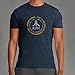 Ripple Junction Atari Men's Short Sleeve T-Shirt Distressed Classic Retro Fuji Logo in Circles Vintage Gaming Med HEA. Navy