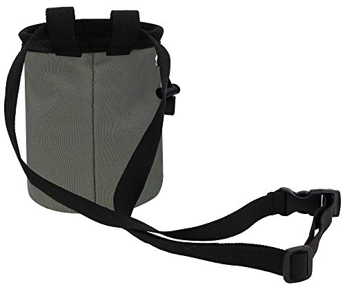 Amc Climbing Chalk Bag With Panda Embroidery/Front Pocket/Belt (Grey, 6 Inches X 4 Inches) #TOP3