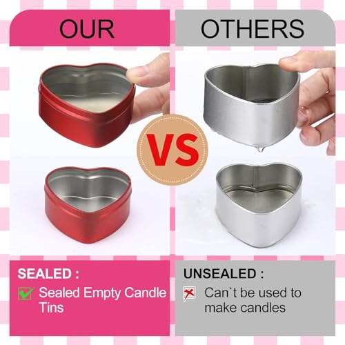 Tarros de velas herméticos que evitan fugas de cera: recipientes de metal de 2 oz 4