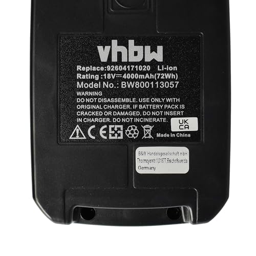 vhbw Li-Ion Batterij Vervanger 4000mAh voor elektrisch gereedschap Fein ASCT 18M vervangt B18A.165.01, 92604165020, 92604171020 - Afbeelding 6