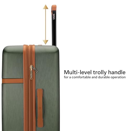 Badgley Mischka Grace 3 Piece Polycarbonate-ABS Expandable Retro Luggage Set (Olive Green)4