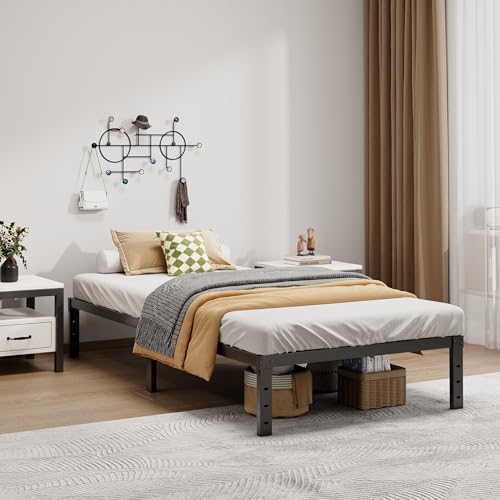 Image of LUMUNANCE Metal Bed Frame Twin Size - 12 Inch Heavy-Duty Twin Platform Bed Frame No Box Spring Needed, Easy Assembly, Noise-Free, Sturdy Mattress Foundation, Underbed Storage Space