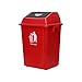 CSQ duży kosz na śmieci, do użytku na świeżym powietrzu, z pokrywą, z tworzywa sztucznego, kwadratowa rura, do użytku na zewnątrz, kosz na śmieci, pojemnik na sprzątanie, pojemnik na śmieci, 60 – 100 l, na zewnątrz (kolor czerwony, rozmiar: 60 l)