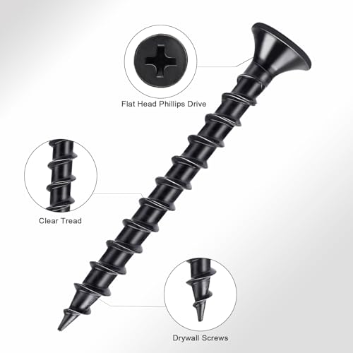 #8 x 3-1/4 Tornillos para Drywall negros para madera 100 piezas HS/ZGLS-08 miniatura 3