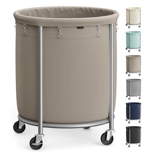 SONGMICS 50.2-Gallon (190 L) Laundry Basket with Wheels, Rolling ...