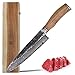 Produktbild Wakoli Olive HS Serie Damastmesser Chefmesser 20 cm Klinge extrem scharf aus 67 Lagen I Damast Profi Kochmesser aus echtem japanischen Damaststahl mit schwarzem Hammerschlag und Olivenholzgriff