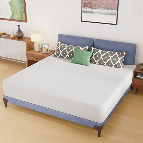 PayLessHere | 12 Inch King Mattress | Medium Firm Gel Memory Foam Mattress | White | with Washable Zipper Cover | for Pressure-Relieving Cool Sleep | Bed in a Box, CertiPUR-US Certified