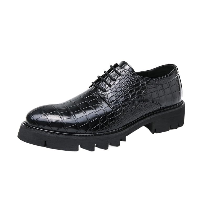 Men's Comfort Orthopedic Formal Shoes Genuine Leather Lace-Up Cap Toe Rubber Sole Slip-Resistant Outdoor Business