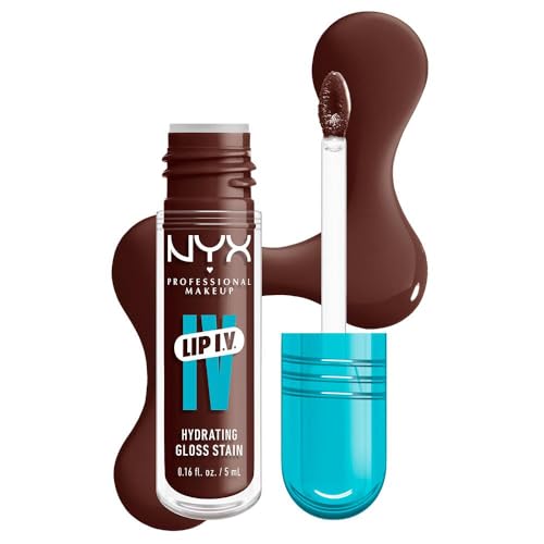 NYX Professional Makeup Lip IV Lip Stain, 1-Swipe Vitamin-Infused Longwear Color, Hydrating Gloss, Up to 12HR Hydration