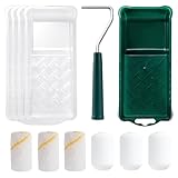 YiBaiBrush Paint Roller Kit, 12 Pack, 2 Inch Paint Roller, Mini Paint Roller with Tray Liners, Small Paint Roller for All Paints, Painting Tools for Small Areas, Corners, Touch-Ups, Walls and Cabinets