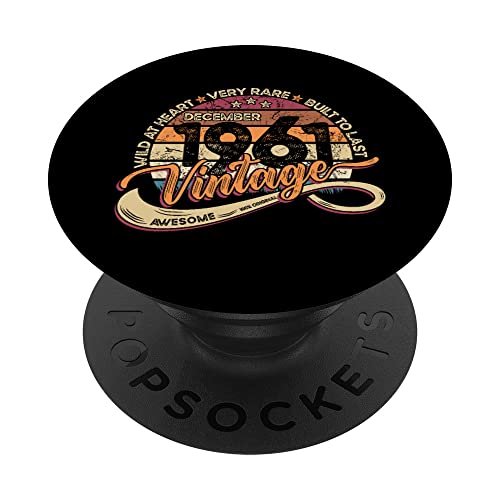 Vintage 60 cumpleaños día de diciembre de 1961 Enhorabuena PopSockets PopGrip Intercambiable