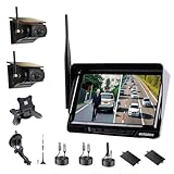 remorque camping car moto Batterie 9600 mAh et Recharge Solaire: La caméra de recul sans fil pour camions dispose d’une batterie lithium-ion rechargeable de 9600 mAh, accompagnée d’un panneau solaire de 5 W et d’un chargeur rapide Type-C (5V/3A). Cette configuration prolonge l’autonomie de la caméra de recul sans fil, même en cas de faible luminosité ou de batterie déchargée.