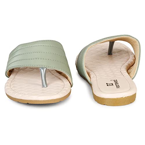Image of Footshez Women's Synthetic Leather Slip On Comfortable Regular Fashion Slippers