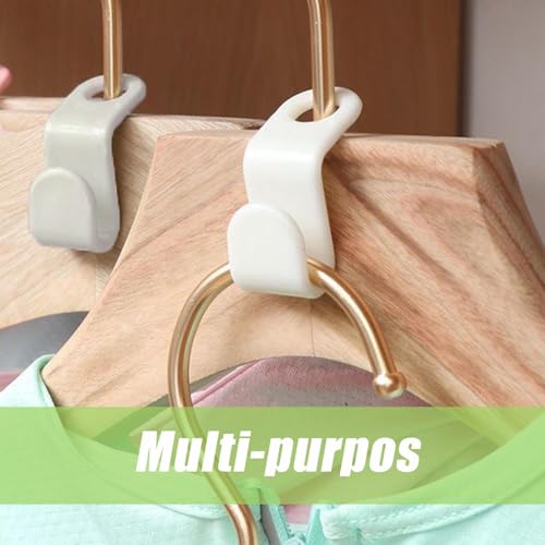 100 Stück Kleiderbügel Verbindungshaken, Platzsparende Kleiderbügel für Kleiderschrank Organizer, Wardrobe Organizer für T-Shirt und Mehr(Weiß)