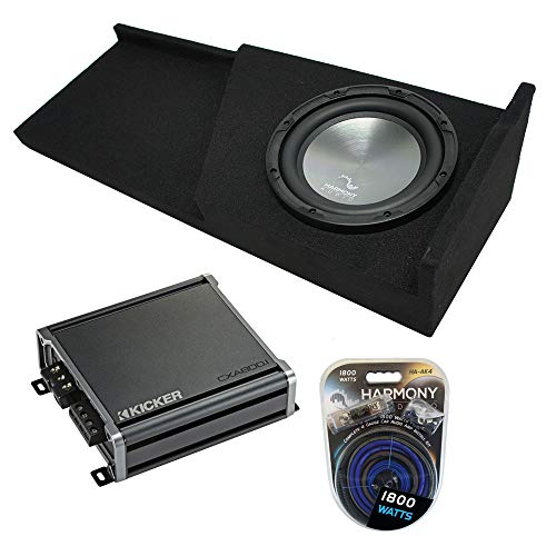 Harmony Audio Compatible with 2007-2013 GMC Sierra Extended Cab Truck Bundle A122 Single 12 Sub Box & CXA800.1