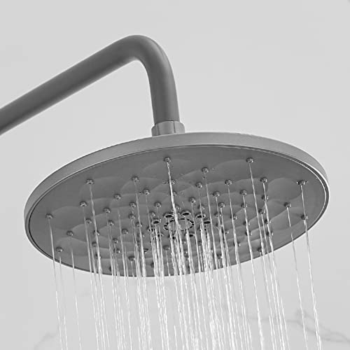 Douche à effet de pluie avec ensemble de douche gris en laiton complet
