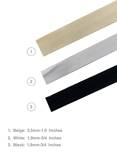Beyond Trim Twill Tape Ribbon - 100% Cotton Herringbone Fabric Roll Sewing Crafts Diy Webbing Bias Binding Gift Wrapping Home Decor 10 Yard Nature 1/2 Inch #TOP3