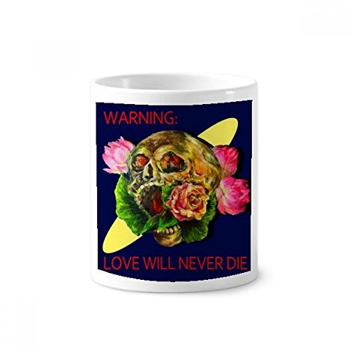 Mug crâne en céramique blanche l'amour never die pour couple alternatif