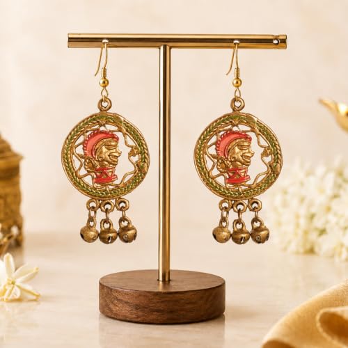 Image of Handcrafted Tribal & Dhokra Art Earrings for Women - Wooden, Nature-Inspired Statement Drop & Traditional Ethnic Designs