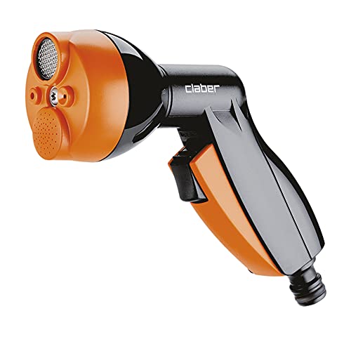 Claber 9083 Pistolet Multifonction Elégant, Noir/Orange/Gris