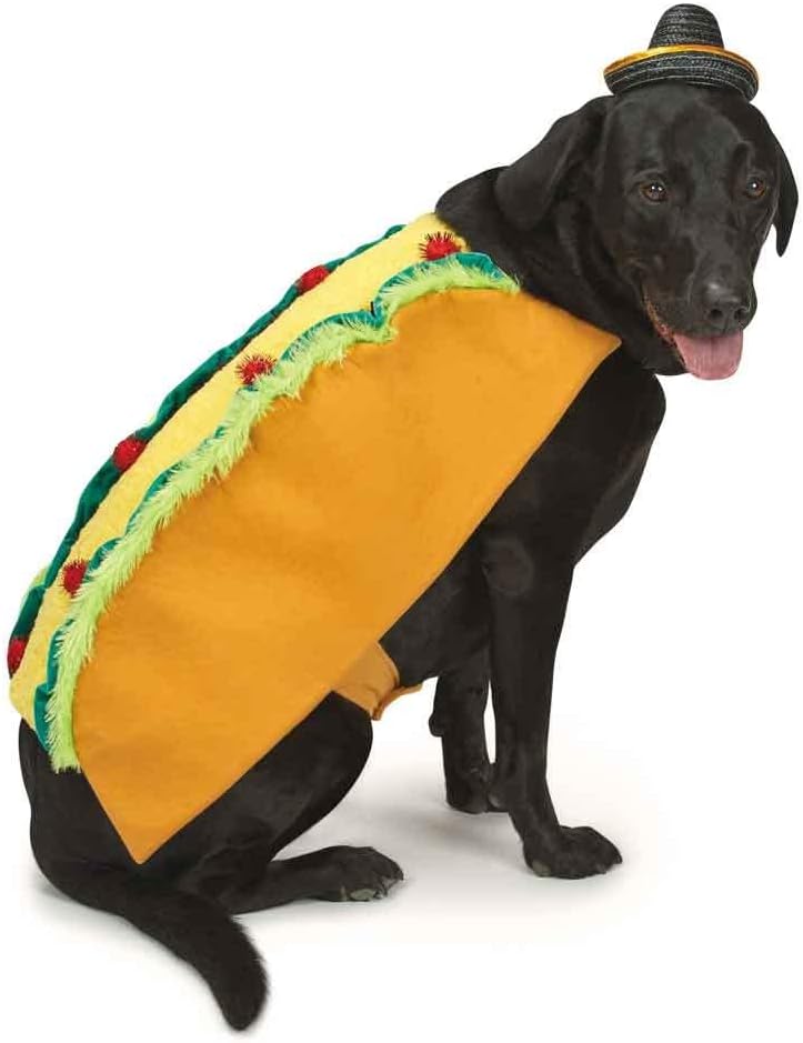 Spicy Tasty Taco and Sombrero Costume for Dogs Food Themed Cute Halloween or Pic (Small)