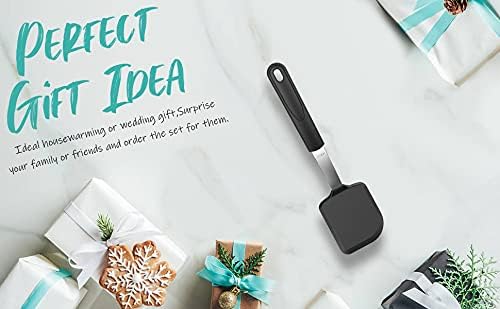 Miniatura 7 de GEEKHOM - Espátula de silicona, mini espátula de silicona para utensilios de cocina antiadherentes, 600 F, resistente al calor, flexible, pequeño,