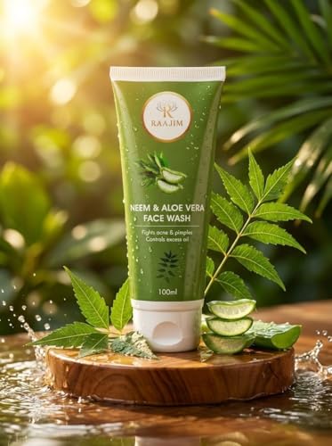Image of Neem and Aloe Vera Face Wash for Anti Acne and Oil Control | Deep Cleansing Gentle Daily Cleanser for Pimples, Excess Oil & Clear Skin | Suitable for Men, Women and All Skin Types (100 ml)