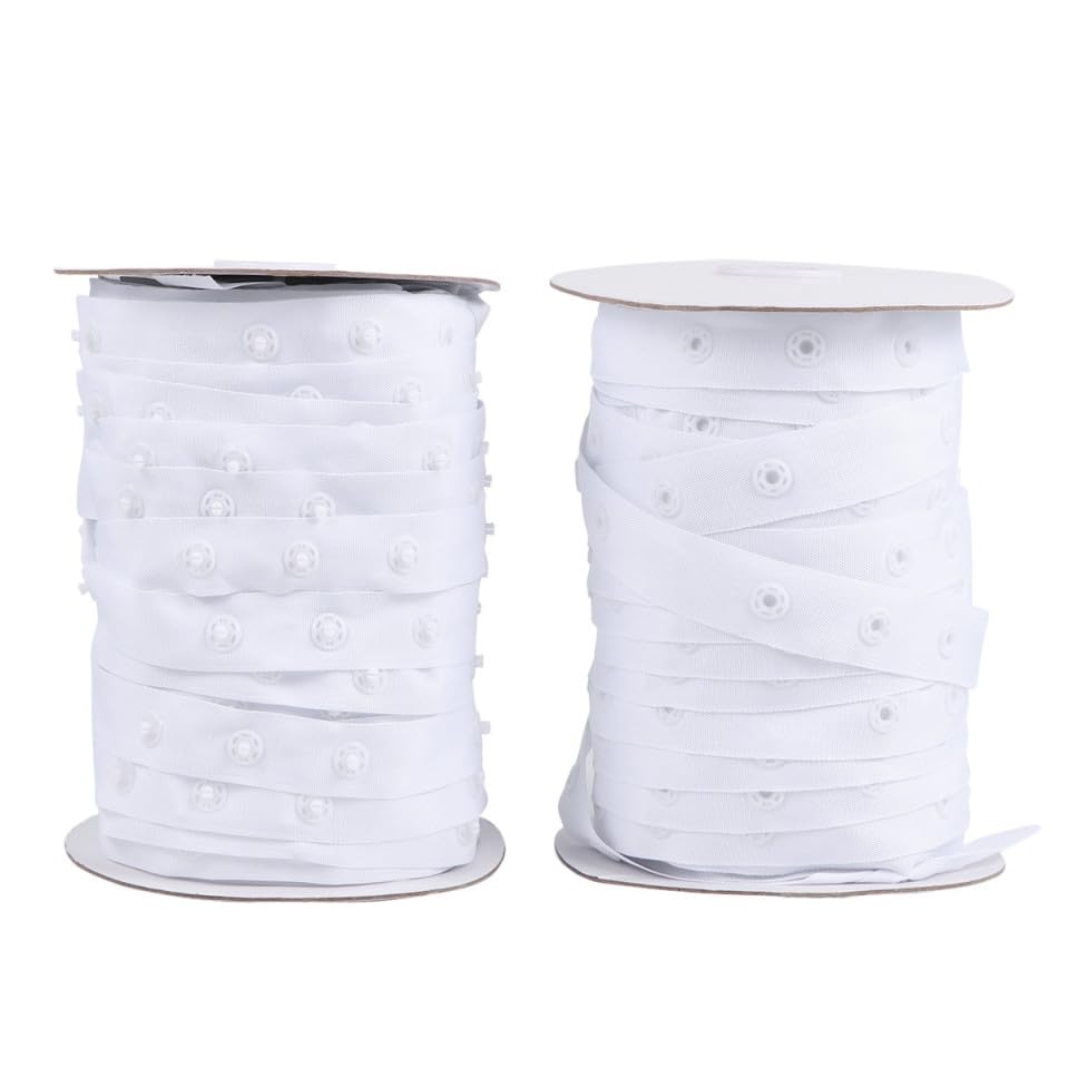 Boutons pression invisibles en polyester blanc de 1,8 cm pour housse de couette