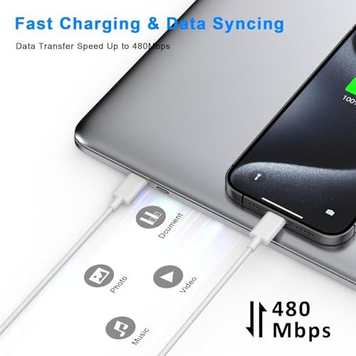 Image of USB-C to Lightning Cable Fast Charging,iPhone Charger Lightning Cable USB C | 4Pack 3FT iPhone Fast Charger Cable USB-C Power Delivery Charging Cord for iPhone 14 /13 /12 /11 /XS /XR /X /8 /iPad