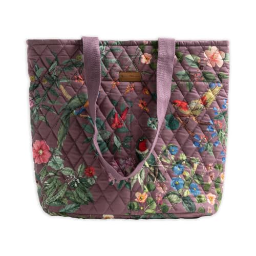 Maison d' Hermine Shopping Bags Cotton Quilted Tote Bag with Zipper Pockets