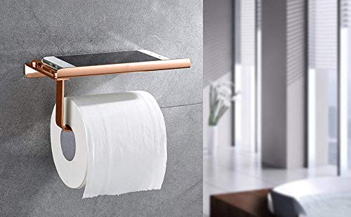 Aquieen Stainless Steel Toilet Paper Holder with Mobile Phone Storage Shelf (Rose Gold) (B08BH2K9D4) Amazon Price History, Amazon Price Tracker