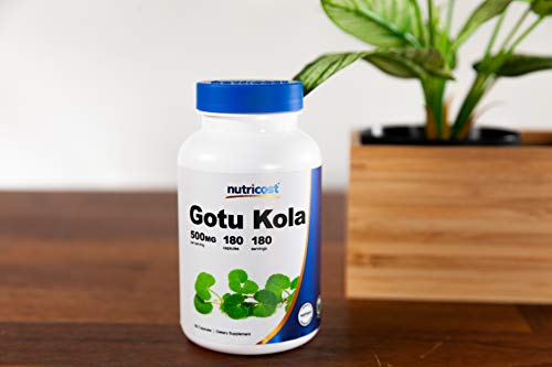 Nutricost Gotu Kola 500 Mg, 180 Capsules - Vegetarian Capsules, Gluten Free, Non-Gmo #TOP2