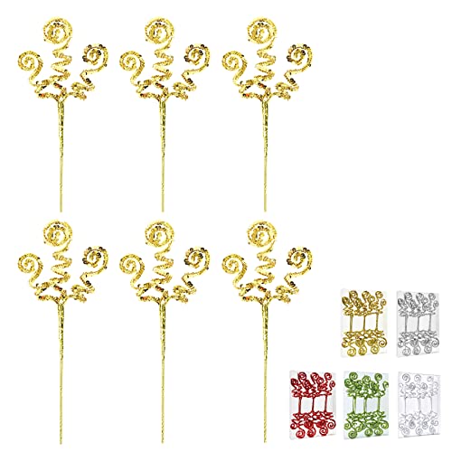 Zhanyigy 6Pc Set Gold Christmas Tree Decoration Sequins Candy Shape Curly Pick, Christmas Tree Decorations Home Office Party Decorations Gifts #TOP9