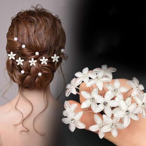 ZOCONE 50 Pièces Accessoire Cheveux Mariage Strass, Bijoux en Forme de U Pince Cheveux Mariage Fleur, Epingle Cheveux Femme Perle, Accessoire Coiffure Perle Cheveux pour Coiffure Accessoires – vue 4