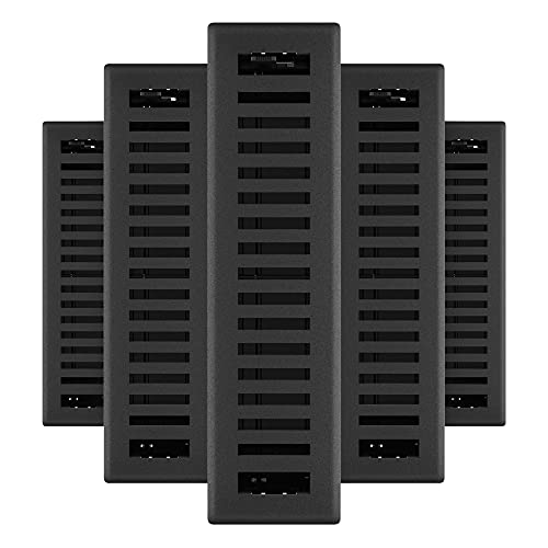 Imperial RG3437 2.25 x 12-Inch Montezuma Decorative Floor Register, 5-Pack, Black Iron
