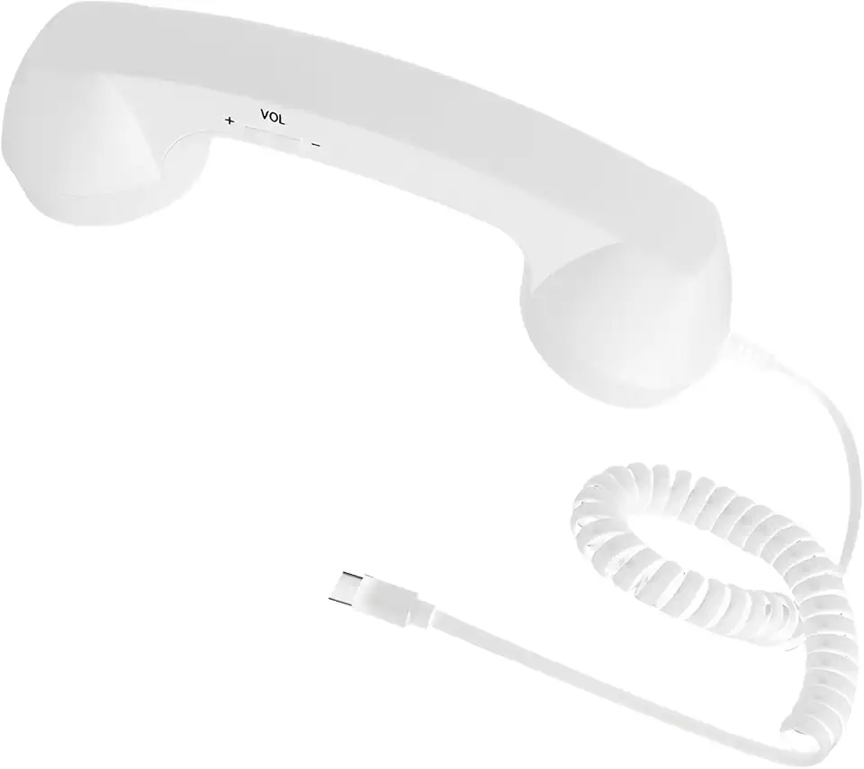 Retro Handset for Cell Phone, Wired Receiver with Mic & Adapters