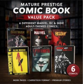 Mature Prestige Trade Paperback Comic Book Value Pack- 6 Different Marvel, DC & Indie Adult-Themed Comics - Cardstock Format, More Pages - Holiday Birthday Gift for Any Graphic Novel or Super Hero Fan - Image 3